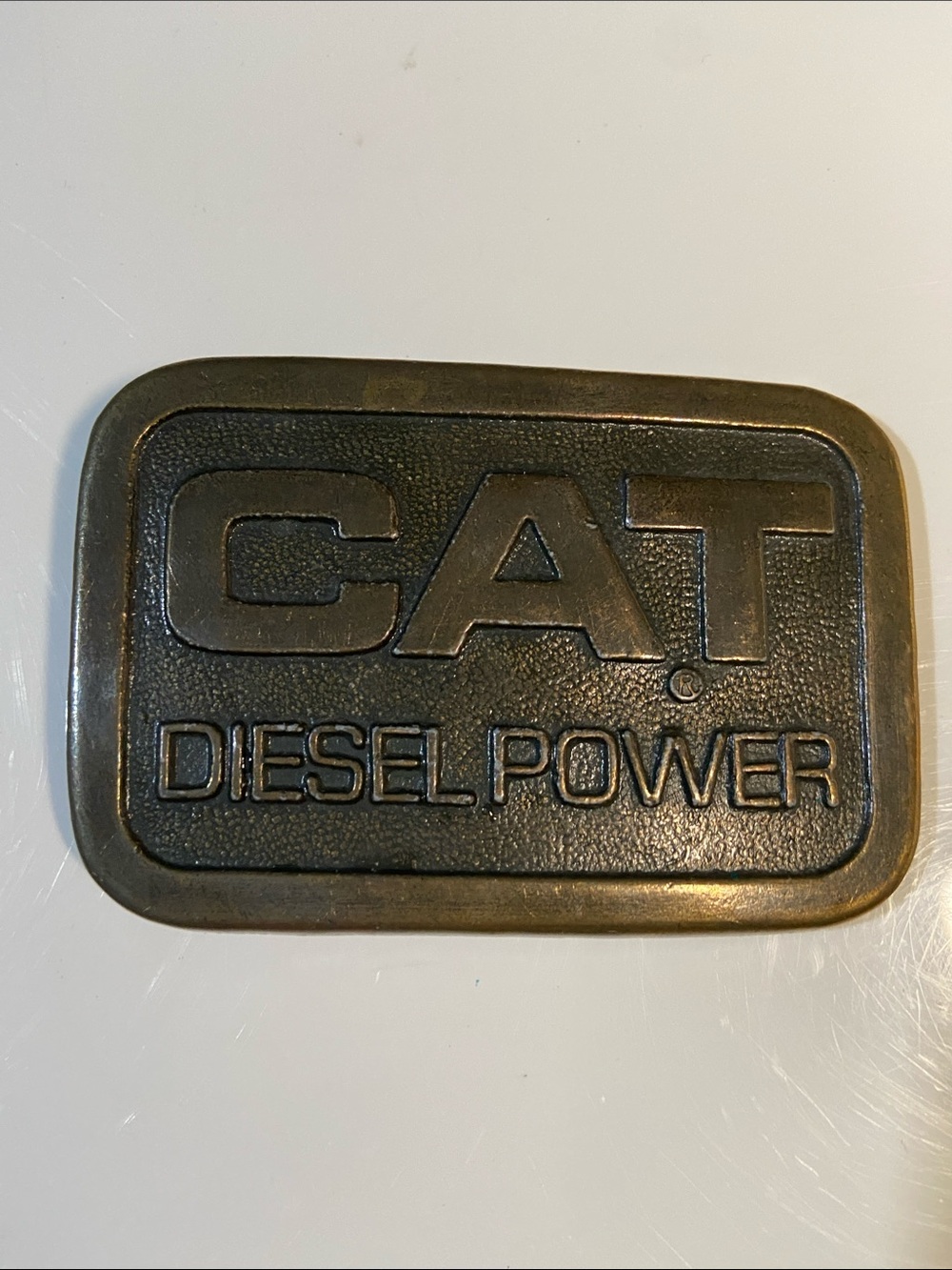 Vintage Brass CAT Diesel Power Belt Buckle
